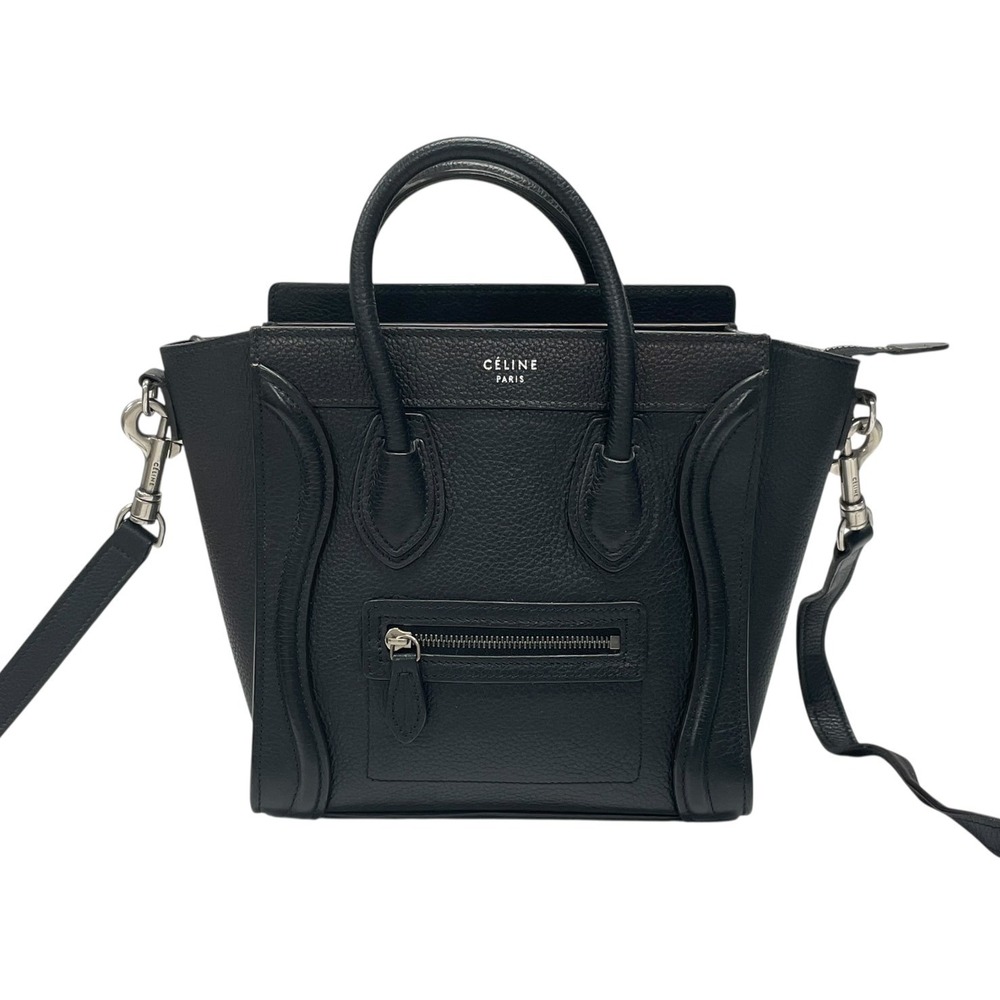 Celine Luggage Shopper handbag shoulder bag black leather - Picture 2 of 9